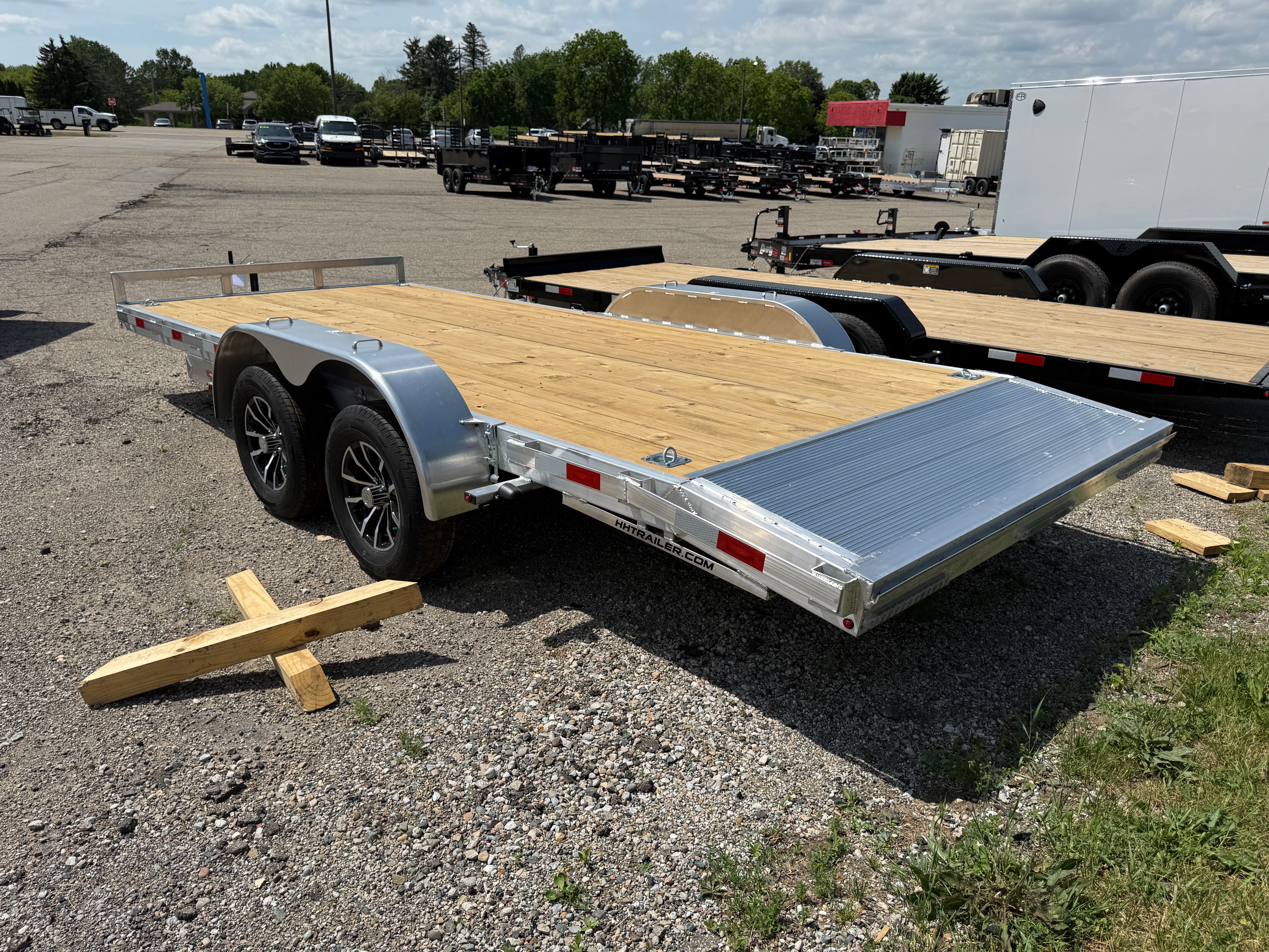 2026 H & H  82" x 16' + 2' Aluminum Car Hauler Trailer