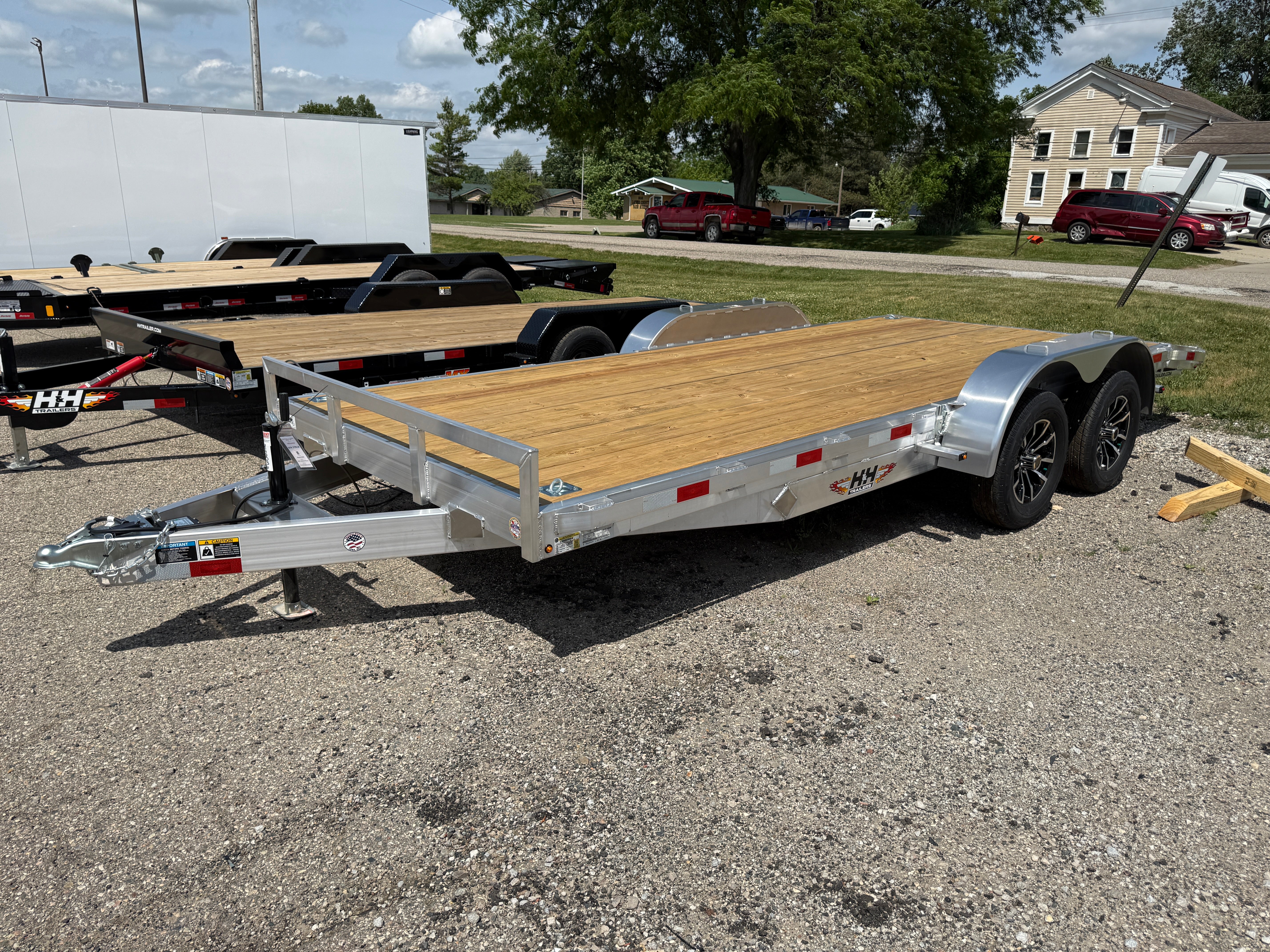 2026 H & H  82" x 16' + 2' Aluminum Car Hauler Trailer