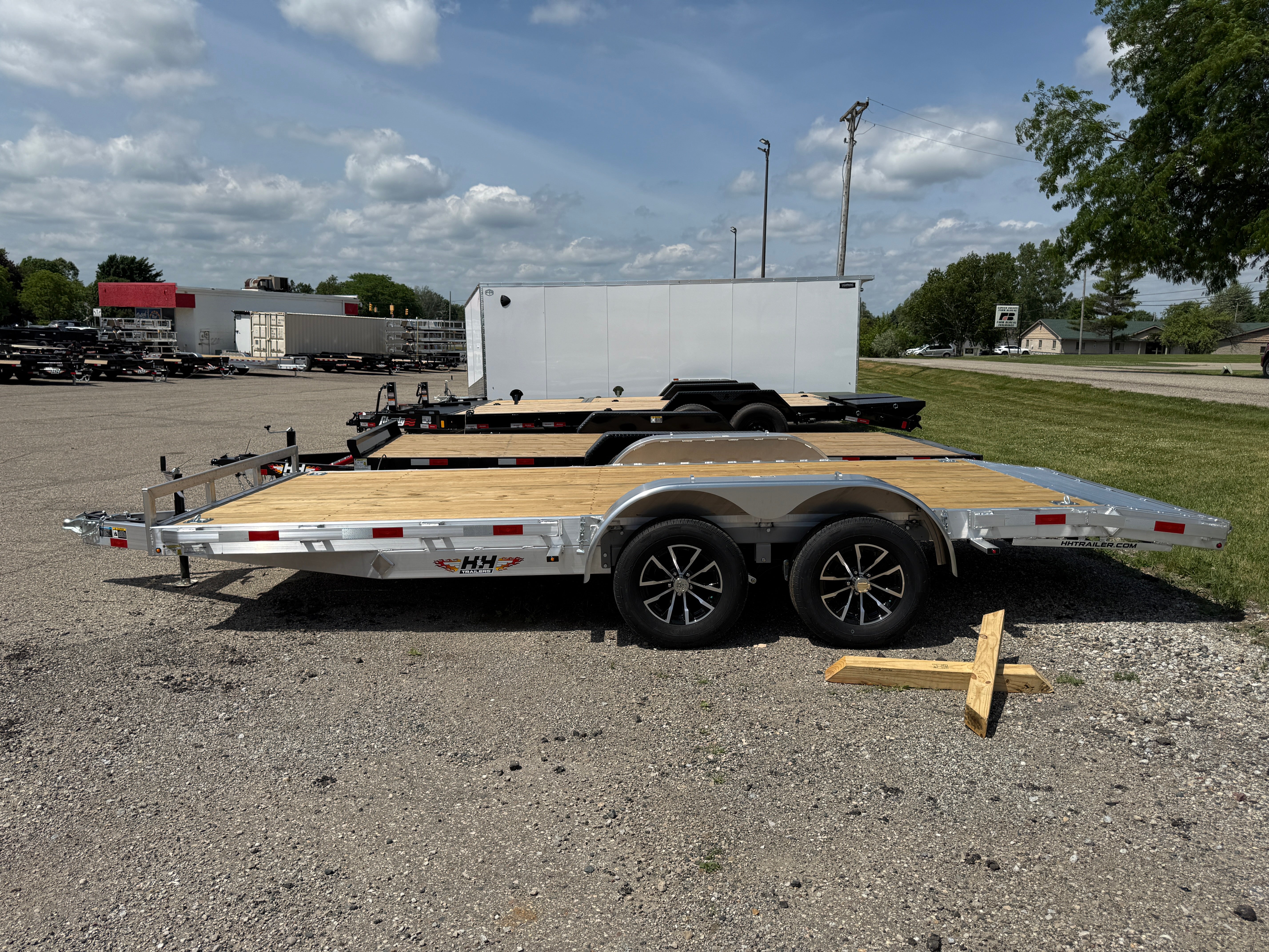 2026 H & H  82" x 16' + 2' Aluminum Car Hauler Trailer