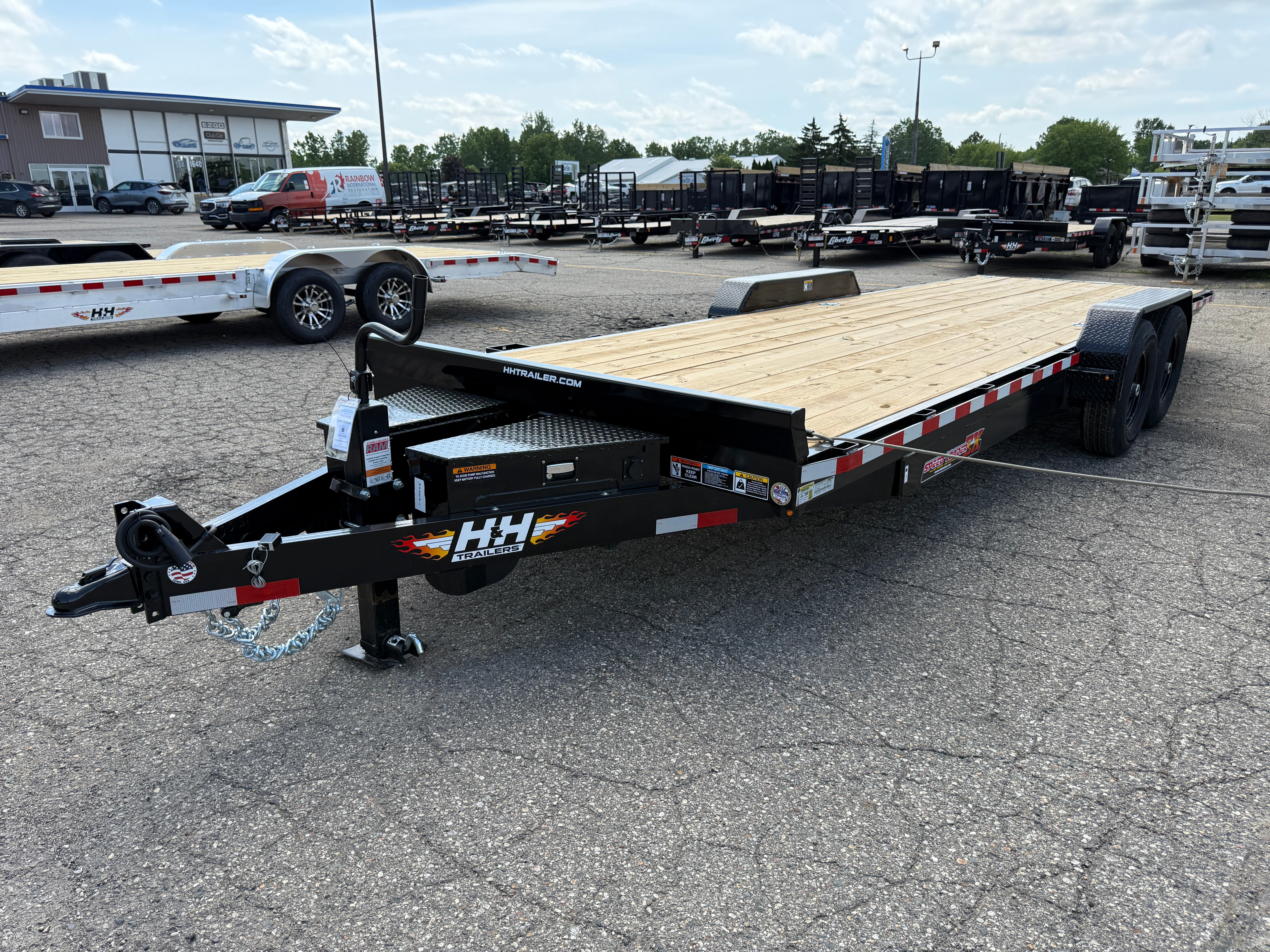 2026 H & H 82" x 24' Electric Tilt Speed Loader Car Hauler Trailer
