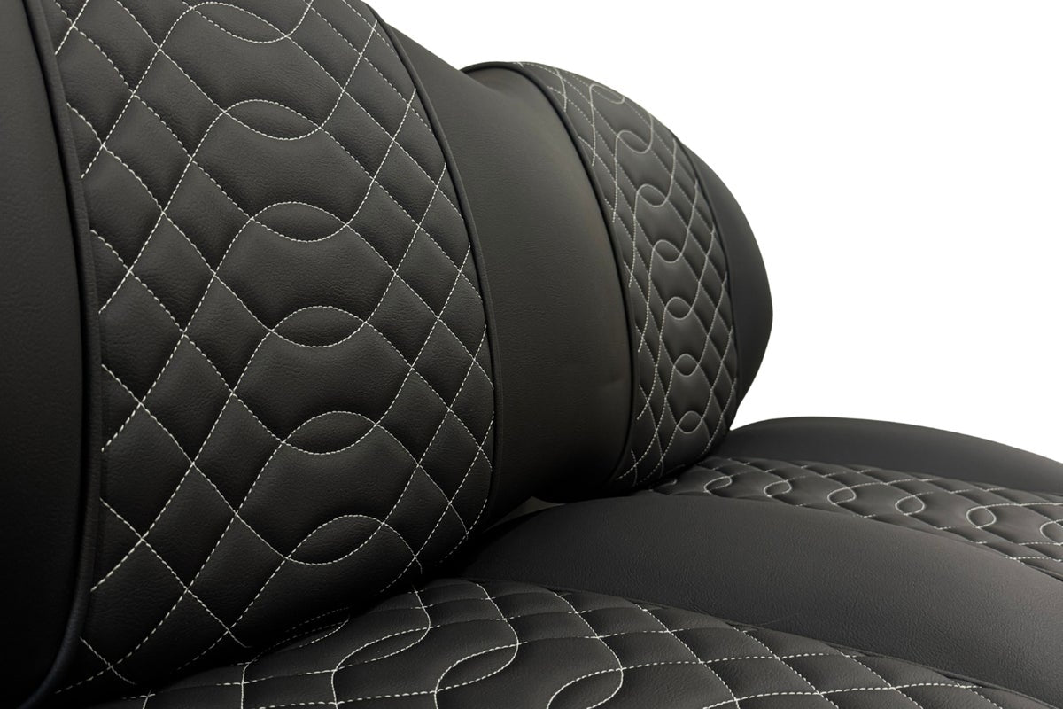 Breeze Permacool Black with White Curved Stitching Front Seat Bottom