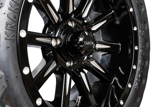 14" Zeus Gloss Black and Machined Wheel - 23x10-14 Kraken Tire Combo