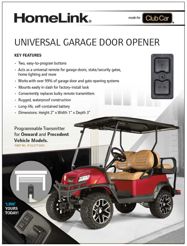 HOMELINK® Universal Garage Door Opener for Club Car
